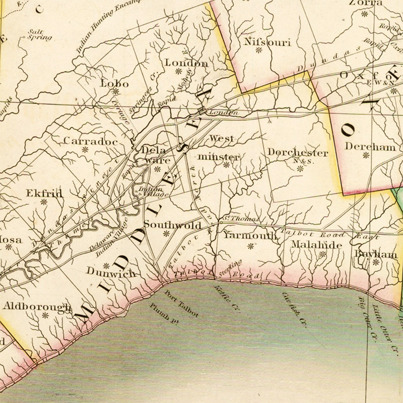 Map of Upper Canada, 1825 by James Chewett 
